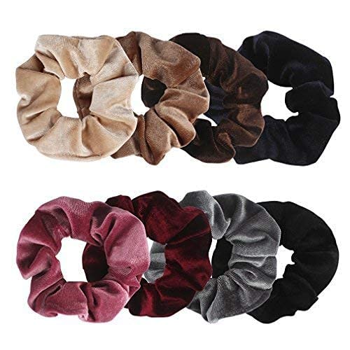 Velvet Scrunchies Hair Scrunchy Elastics Bobble Hair Bands Headbands Women Scrunchies Hair Ties Ponytail Holder for Women, 8 Pieces Multicolor (B09VKZ5TSW) Amazon Price History, Amazon Price Tracker