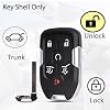 SUPALAND Key Fob Shell Case Replacement Fits for Chevy Suburban Tahoe GMC Yukon 2015 2016 2017 2018 2019 2020 Keyless Entry Smart Remote Control 6 Button Pad Outer Cover