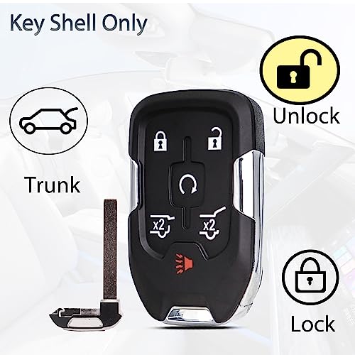 SUPALAND Key Fob Shell Case Replacement Fits for Chevy Suburban Tahoe GMC Yukon 2015 2016 2017 2018 2019 2020 Keyless Entry Smart Remote Control 6 Button Pad Outer Cover by SUPALAND - Image 4