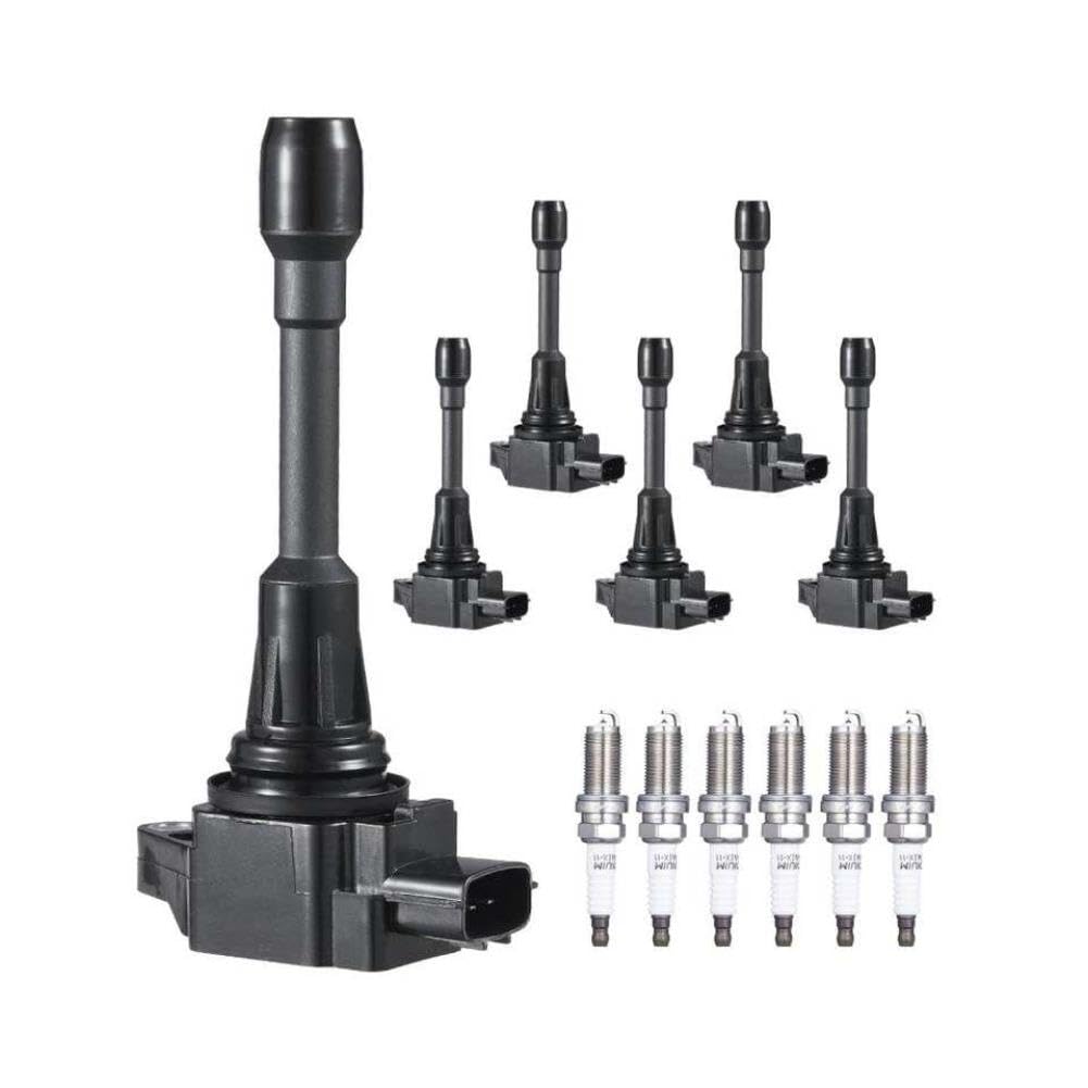 Paquete de bobina de encendido y bujías, juego de 4 compatibles con Versa