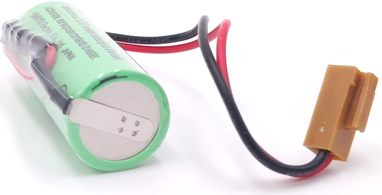 (5 Counts) CR17450SE-R 3V 2500mAh PLC Battery for FANUC A98L-0031-0012 A02B-0200-K102 CR17450 17450 CNC System Battery with 2-Pin Connector