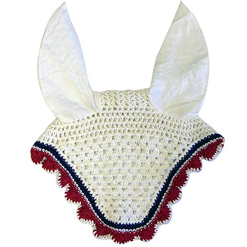 Bonnet anti-mouches cheval COB poney Intrepid International crochet blanc bleu