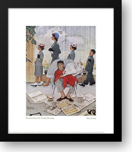 Sunday Morning 16x18 Framed Art Print by Norman Rockwell