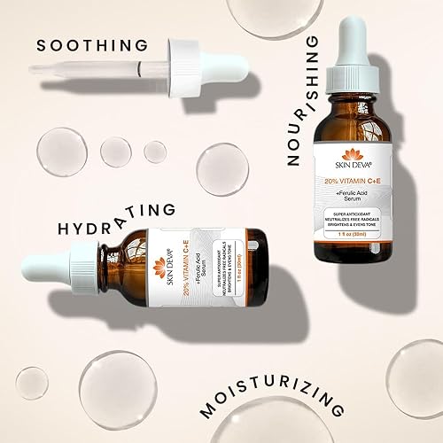Miniatura 7 de SKIN DEVA Suero con 20% de vitamina C para la cara con vitamina E Plus ácido ferúlico suero para el cuidado de la piel 1 fl oz 1.0 fl oz rejuvenece