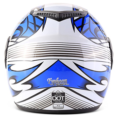 Typhoon Helmets Youth Kids Full Face Snowmobile Helmet Dot Dual Lens Snow Boys Girls - Blue (Small) #TOP2