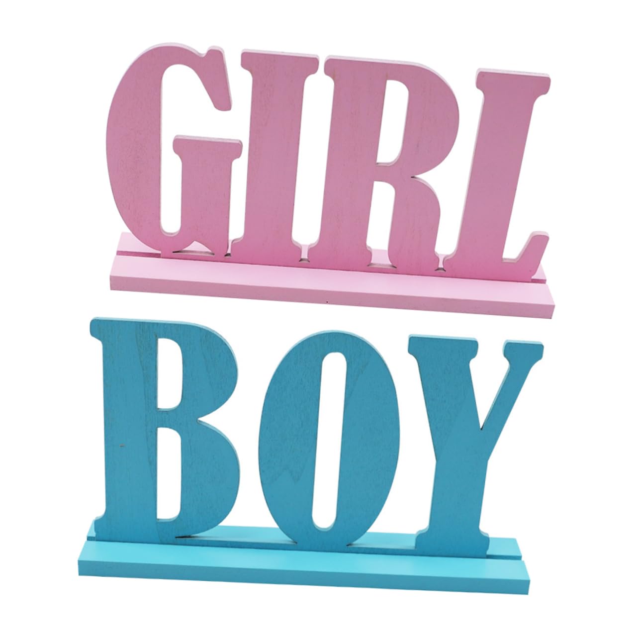 CIMAXIC Gender Reveal Decorations 2pcs Wooden Letters Table Sign Birthday Party Decorations Baby Shower Gender Reveal