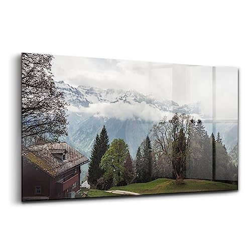 Tableau en verre coloré Suisse 140x70 cm Wallfluent pour décoration moderne