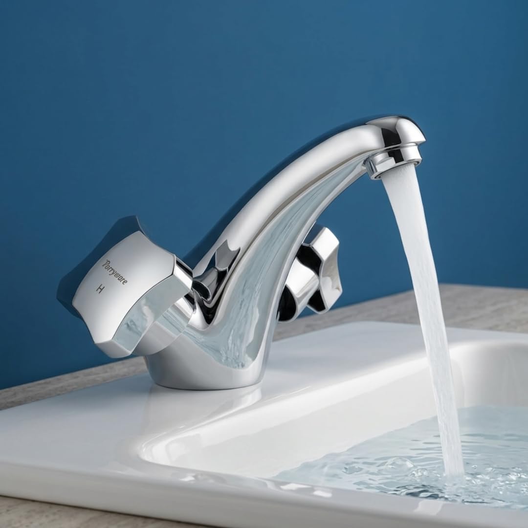 Parryware Jade Brass Basin Mixer Without Popup for Bathroom | Twin Parryware Jade Brass Basin Mixer Without Popup for Bathroom | Twin