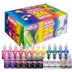 Puffy 3D Stoffmalfarbe Set, 24 Farben