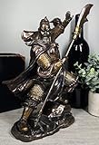 Ebros Warlord Warrior Hero General Guan Yu Statue Guan Gong Guan Di Wielding Green Dragon Crescent Blade Sculpture Romance of The Three Kingdoms Chinese Literature Accent