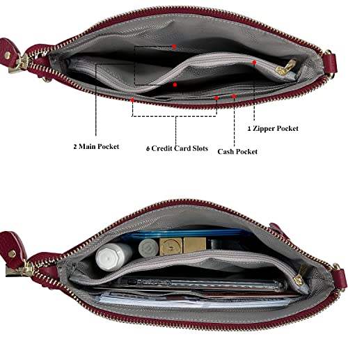 Image of Beurlike Leather Wristlet Wallet Clutch Purses For Women Small Crossbody Phone Bags