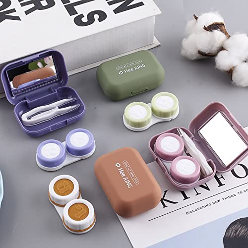 Generic Estojos de lentes de contato mini portáteis com caixa de lentes de contato em espelho Kit de