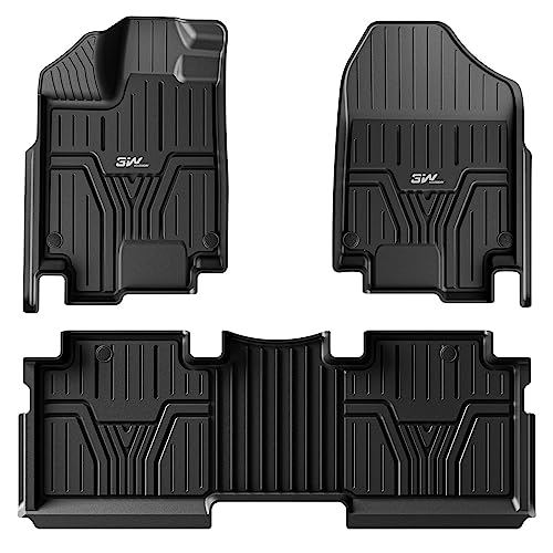 3W Floor Mats Compatible For Honda Odyssey 2018-2023 Tpe All Weather Custom Fit Floor Liner For Honda Odyssey 1St And 2Nd Row Full Set Car Mats Black #TOP7