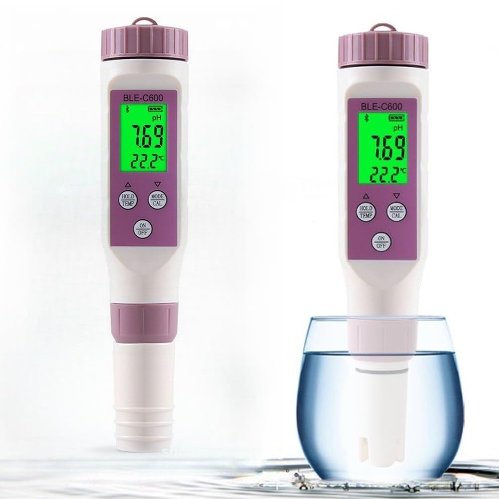 Analizzatore di qualità dell'acqua 7 in 1 con sale pH per test Sg Orp Salvataggio automatico dei dati e mobile per acquario, piscina, idroponica, acqua potabile, come mostrato