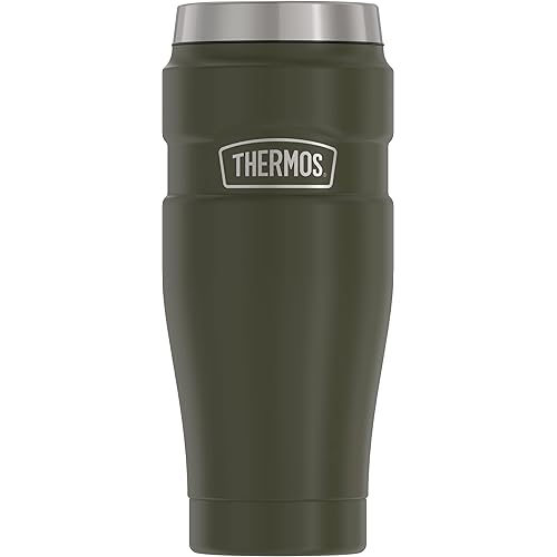 THERMOS Stainless King Vacuum-Insulated Travel Tumbler, 16 Ounce, Matte Green