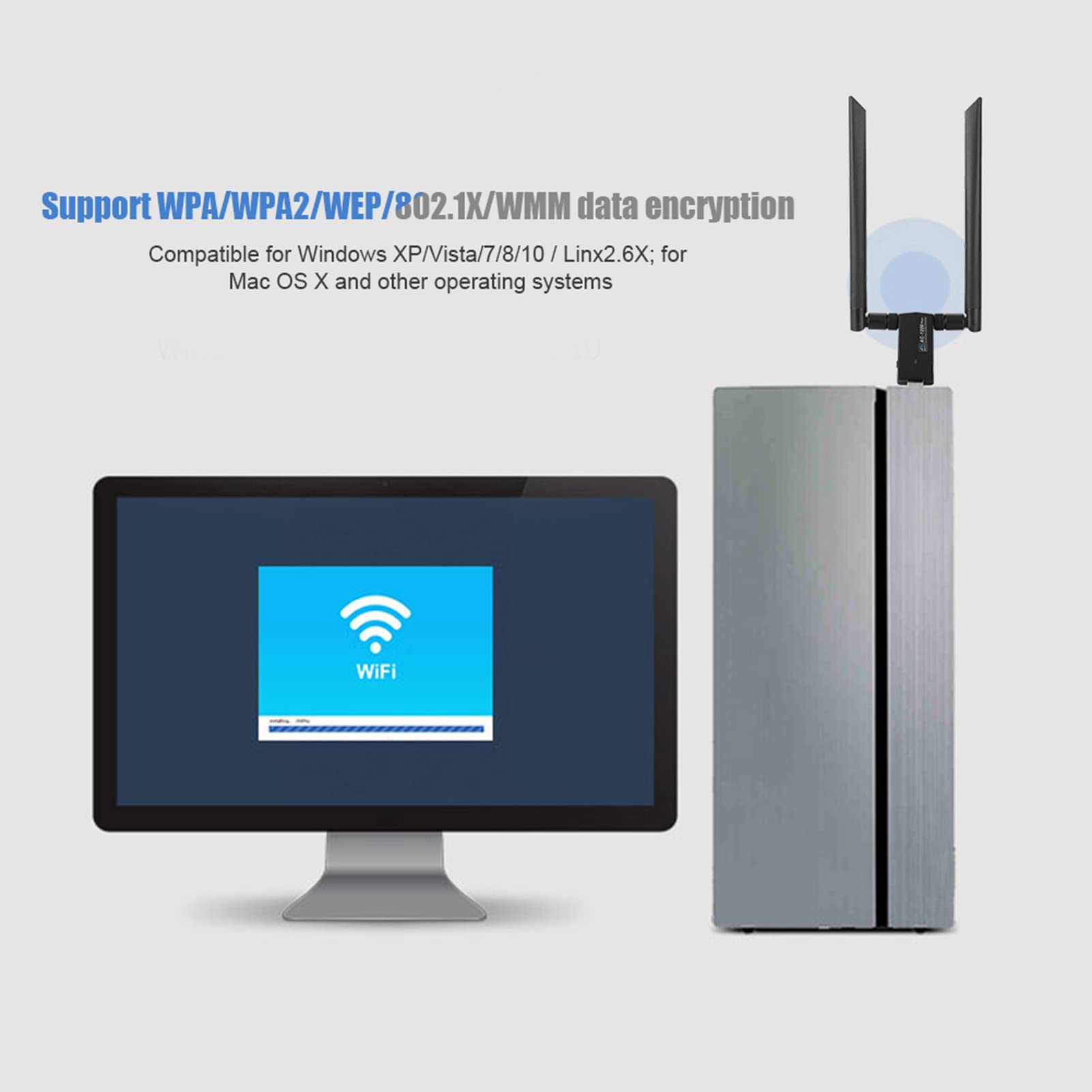 USB Netzwerkkkarte, AC 5.8G Dualband WiFi Dongle RTL8812AU 2.4G USB Netzwerkkkarte, AC 5.8G Dualband WiFi Dongle RTL8812AU 2.4G