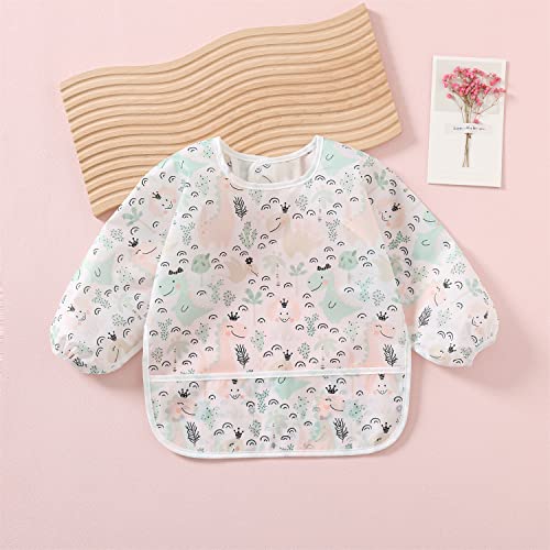 ElecMotive 3 Pack Long Sleeve Baby Bibs, Waterproof Sleeved Bib, Toddler Soft Bib for 6-30 Months (3 Pack A) - Image 3