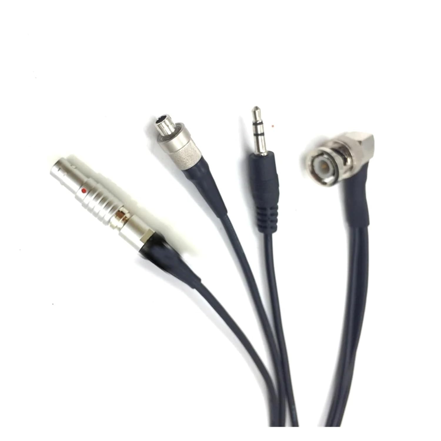 Timeco~Systems Ultrasync One Timecode Cable Right Angel Single BNC Split Cable to FVB 3 Pin,FGG 0B 5 Pin, 3.5mm M~ni Jack(30cm)