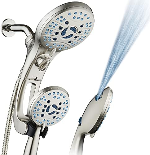 Hotel Spa AquaCare As Seen On TV High Pressure Handheld & Rain 50 Mode 3 Way Shower Head Combo With Anti Clog Jets, 2 Mode Tub & Pet Power Wash, Extra Wall Bracket, 6 Ft. Hose, Nickel Finish - View #7