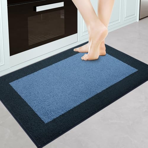 Image of Machine Washable Throw Rug 24 inch x 36 inch, Non Slip Kitchen Mat for Floor, Absorbent Entryway Rug for Kitchen, Bathroom, Door