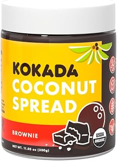 Kokada Coconut Spread, Brownie (11oz Jar) - Peanut Free, School Safe Snack, Organic Ingredients, Vegan, Gluten Free Spread, Peanut Butter, Sunflower Seed & Cookie Butter Alternative