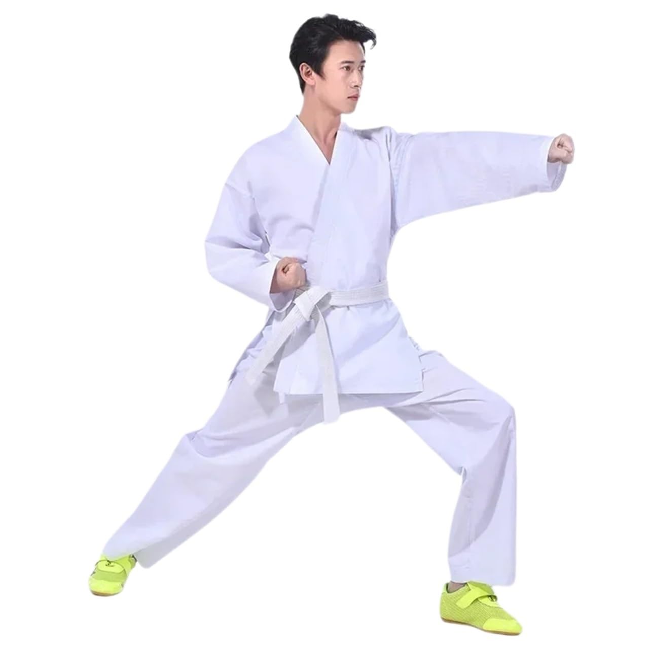 Uniforme de Judo Gi Karate for Adultos, Uniforme for Estudiantes, Artes Marciales con cinturón, Accesorios Blanco y Negro para Entrenamiento