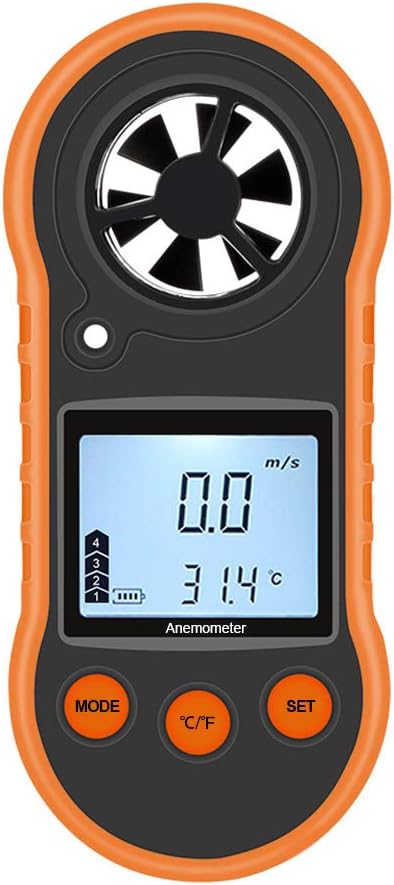 PiscatorZone Pocket Anemometer Handheld Mini Wind Speed Temperature Gauge with Digital LCD Display for Windsurfing Kite Flying Sailing Surfing Fishing : Toys & Games