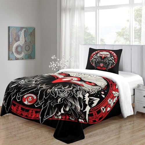 Funda nórdica de águila impresión digital 3 piezas microfibra con cremallera suave 5