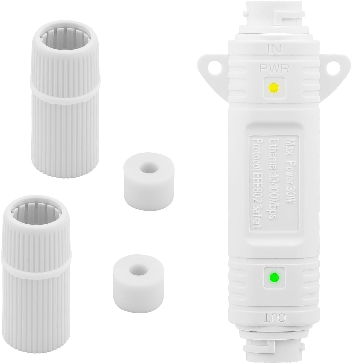 Leehitech Outdoor PoE Extender, IP67 wasserdicht PoE Repeater, Unterstützt IEEE802.3af/at mit 100 Mbit/s, 100M/328FT Signal Extende für IP-Kamera/PoE Geräte