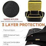 Air Compressor Bag Compatible with DEWALT DCC020IB 20V Max Tire Inflator/DCC18N-18V,Portable Cordless Tools Storage Carrying Case with Pocket for Battery Pack and Charging Kit(Bag Only), Black+yellow - Image 4