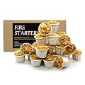 Evaty All Natural Fire Starters 60 pcs Indoor/Outdoor Waterproof Firestarter for Fireplace, BBQ, Campfire, Charcoal, Pit, Wood & Pellet Stove (60)