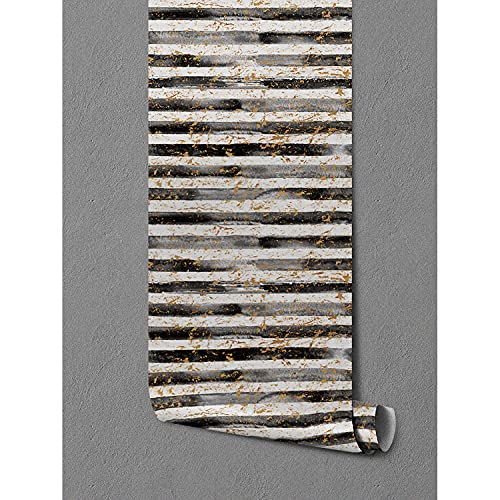 Papier peint rayures grunge 250x250cm pour masquer les défauts - 5