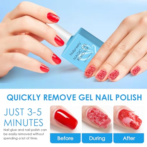 2 x 15ml Nagellackentferner Für Gelnägel, Gelnägel Entferner Kit, Nail Polish Remover, Entfernt Schnell und Einfach Gellack, Schadet Dem Nagel Nicht