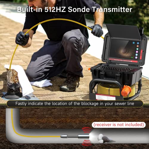 10.1'' Hd Touch Screen Kzyee Sewer Inspection Camera With Kzyee Triple Lens Borescope Inspection Camera, #TOP2