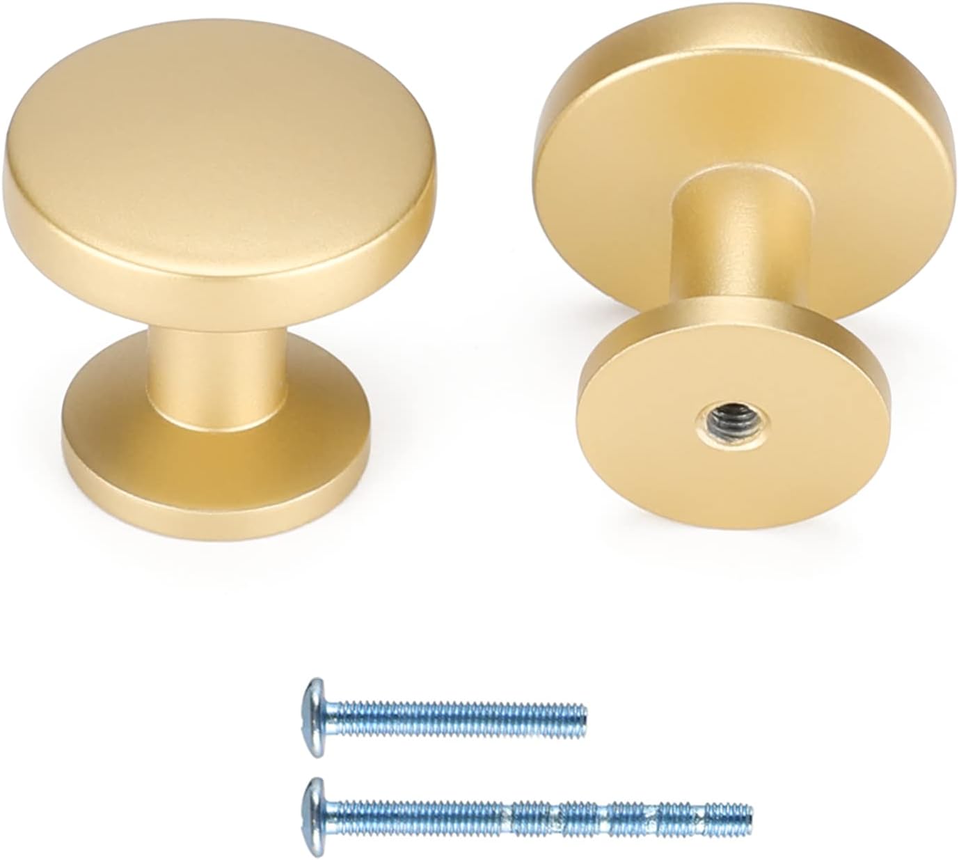 Peaha 10 Pack Black Knobs for Kitchen Brass Knobs Small