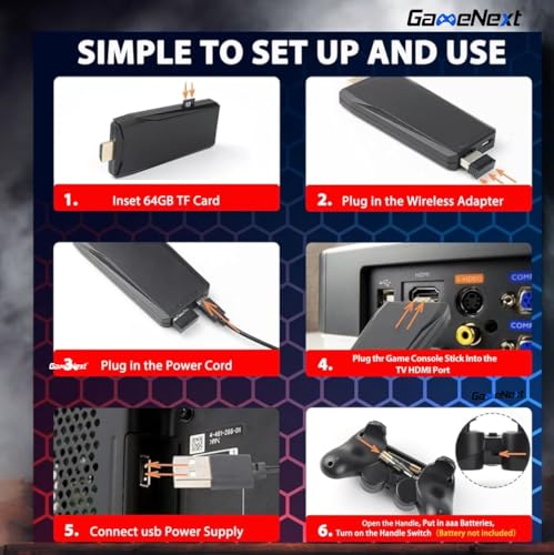 Gamenext Wireless Retro Gaming Console Stick Retro Video Game Console Stick Built In 20000+ Games With 9 Emulators thumb #5