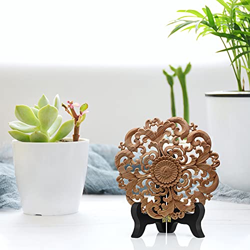 Petutu 6 Pack 4 Inch Wooden Display Stand Plate Easels Holder (Black) #TOP4