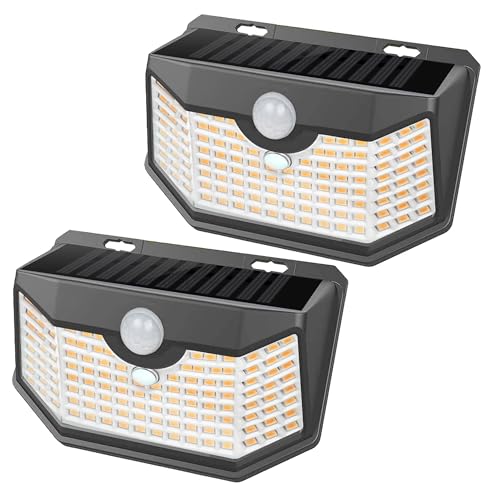 HMCITY 120 LED Outdoor Solar Lights- with Motion Sensor and