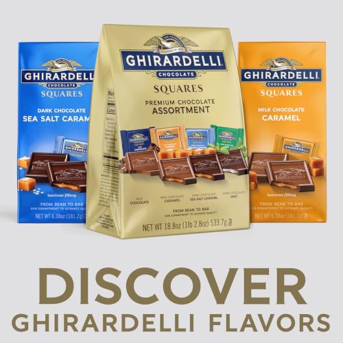 GHIRARDELLI Premium Assorted Chocolate SQUARES, 18.8 oz Bag Variety Pack of Milk, Dark, Mint, and Caramel Chocolates image 6