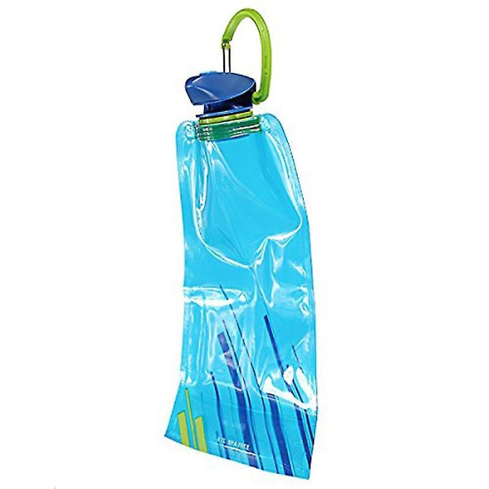 JOYHAPPST 1pc 700 Ml Foldable Reusable Water Bag Drink Bottle Free Bpa Bicycle Bottle Blue