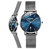 Woman Watch Mesh Black Stainless Steel,Female Watches with Date, Ultra Thin Watches for Women,Fashio