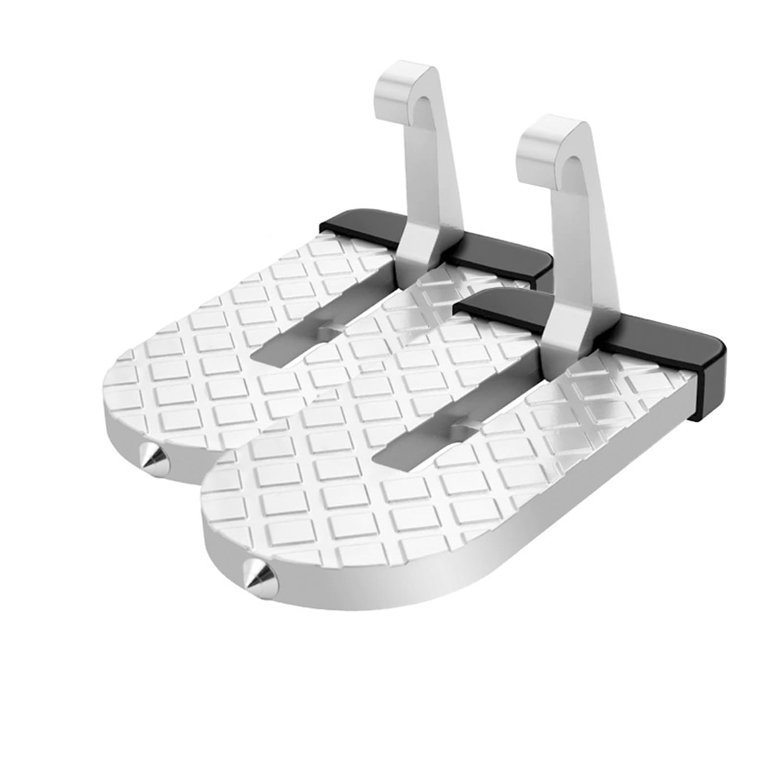 pedał nogi Uniwersalny, składany, wielofunkcyjny aluminiowy młotek bezpieczeństwa do drzwi samochodowych, podtrzymuje obie stopy(Slivery 2pcs)