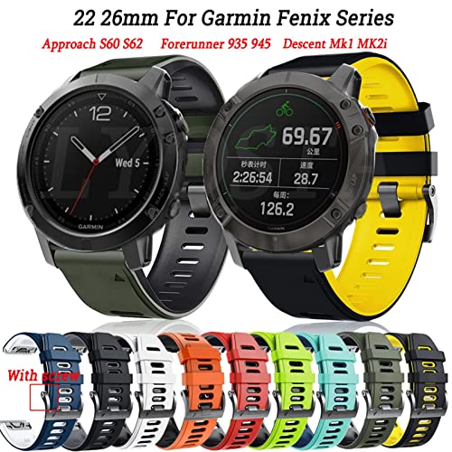 Bracelet montre 26mm silicone souple compatible Fenix 3 HR montre D2 - 3
