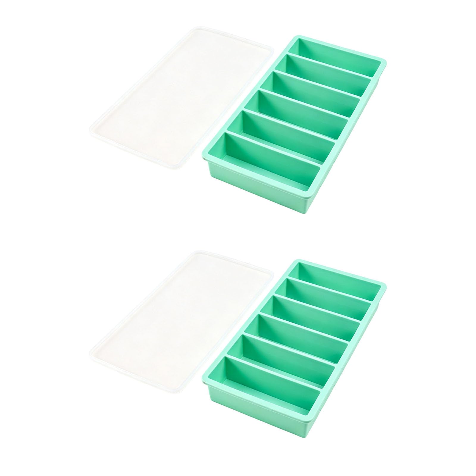 JUYAXIN 10 Slot Long Mold Crafted From Flexible Silicone Includes Protective Cover Prevents Freezer Odors Long Ice Molds