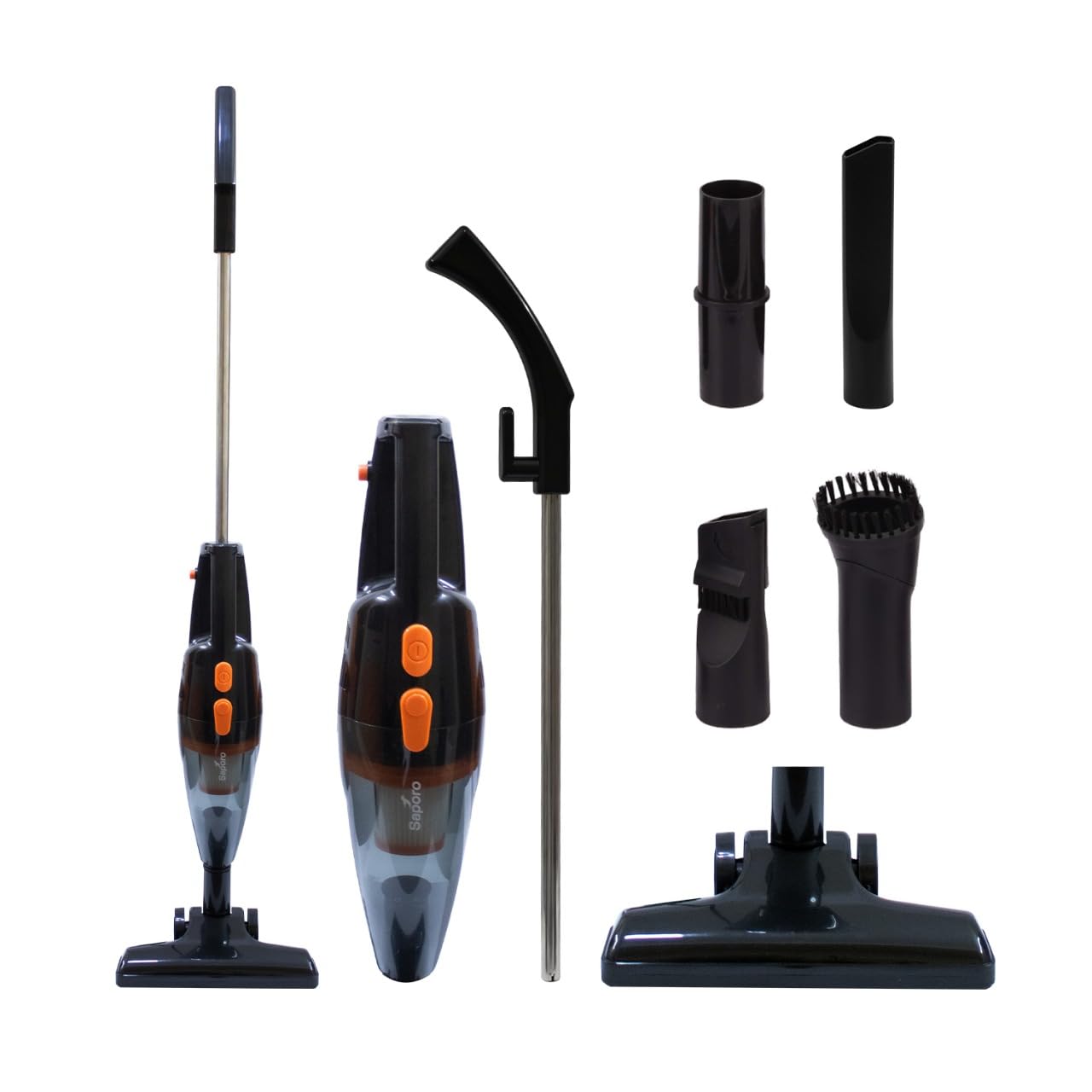 SAPORO DuoVac Upright 2-in1 Handheld & Stick Dry Vacuum Cleaner for Home use- Multi-Functional Cleaner with 800W, 15.5kPa Powerful Suction - 600ml Dus...