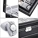 BASTUO 12 Jewelry Display Case Watch Box Organizer Holder with Jewelry Drawer for Storage, Men's Watch Storage Case Tray with Key&Lock, Black PU Leather with Glass Top