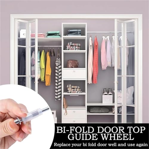 Kit de Herrajes para Clóset 16 piezas Rueda guía superior y pivote para puerta plegable miniatura 2
