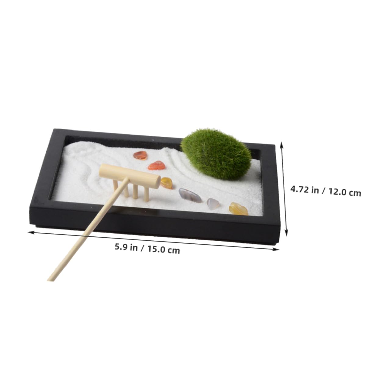 Kisangel Meditation Garden Miniature Landscape Zen Sand Table Decoration with Simulation Moss for Home and Office Elegant Desk Accessories for Relief and Peaceful Atmosphere