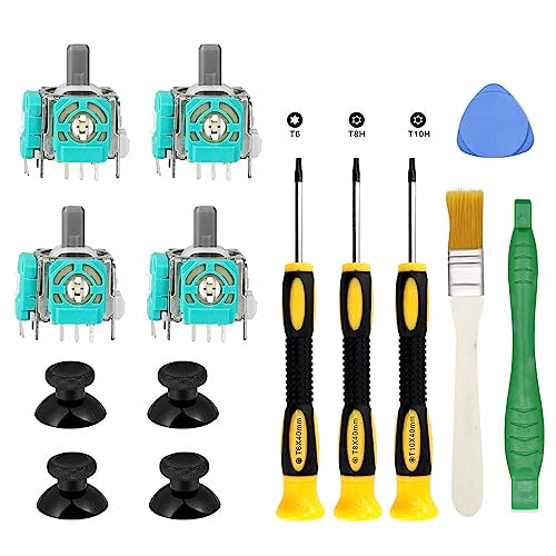 4PCS Replacement Joystick for Xbox One S/X Controller, Analog Thumbsticks Repair Tool Kit for Stick...