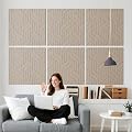 Reverbeon Wood-Look Acoustic Wall Panels, 23.6" x 23.6" x 0.36", 6 Pack